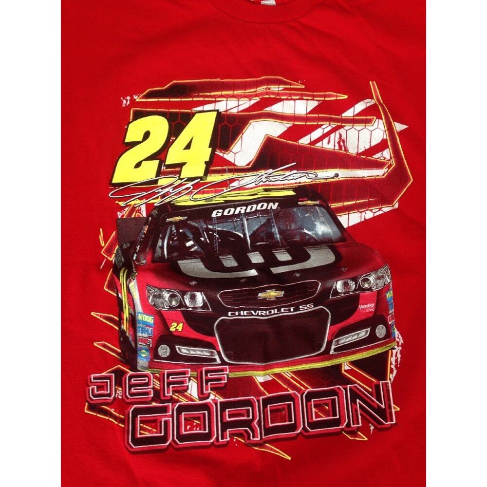 Jeff Gordon NASCAR #24 Chevy SS Hendrick Racing Red Womens T-Shirt XL 45" Chest